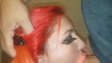 Тренировка послушания тёлки хуем в горло до рвоты, ссаньём прямо в рот и крепким поревом в жопу