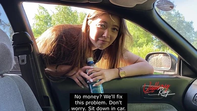 Не только бесплатно прокатилась до города, но и подзаработала ротиком немного баблишка